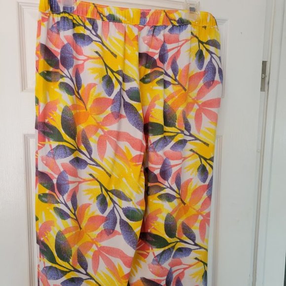 Caribbean Joe tropical wide leg capris Size 14 - Picture 4 of 5